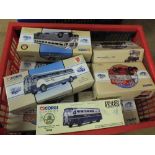 Various boxed Corgi commercials busses,