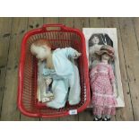 A Royal Doulton porcelain doll plus one other, a Pedigree doll,