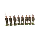 A set of eight Britains 227 US Infantry marching at slope including an officer