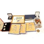 Various cased plus other Silver and other commemorative coins,