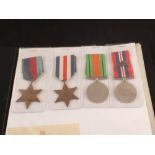 WWII Officers medal group of four with original medal certificate service documents etc to Major A.