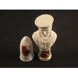 A WWI era crested china 'sailors bust' H.M.S.