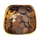 Various coins and tokens including two 1797 cartwheel 2 pence,