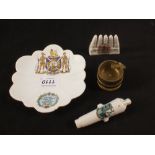 Three WWI era items of crested china including clip of .