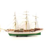 A model three masted ship,