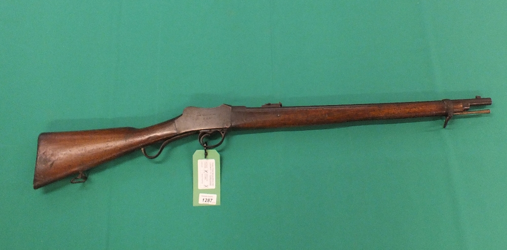 A rare Martini short rifle made by Westley Richards & Co, fully marked and dated 1897,