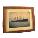 A framed Titanic collotype print, Stuart Copyright, 11092,