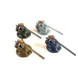 Two pairs of Britains 1715 AA guns in various colours