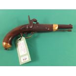 A French 1842 model military percussion pistol with signed lock,