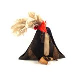 An early 19th Century Officers cocked hat with red and white plume,