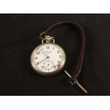 A gents WWII era German nickel cased pocket watch marked Minerva John Bartmann Berlin