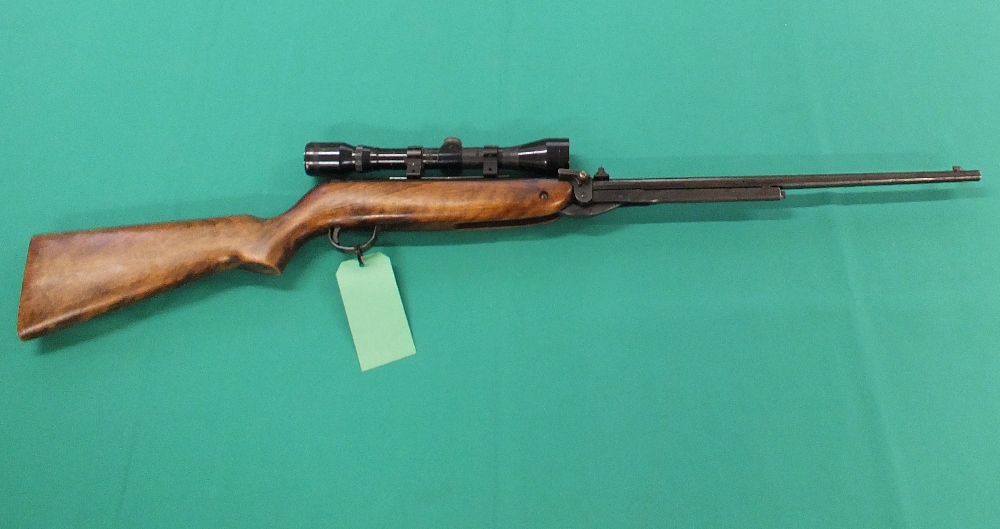 A Webley MkIII air rifle with scope, S/No.