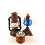 An oil lamp,