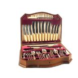 The Viners King Charles canteen of cutlery in Walnut case