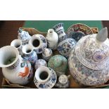 A box of modern Chinese ceramics