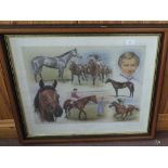 Various pictures including limited edition Lester Piggotts Oaks Winners print and an oil on board