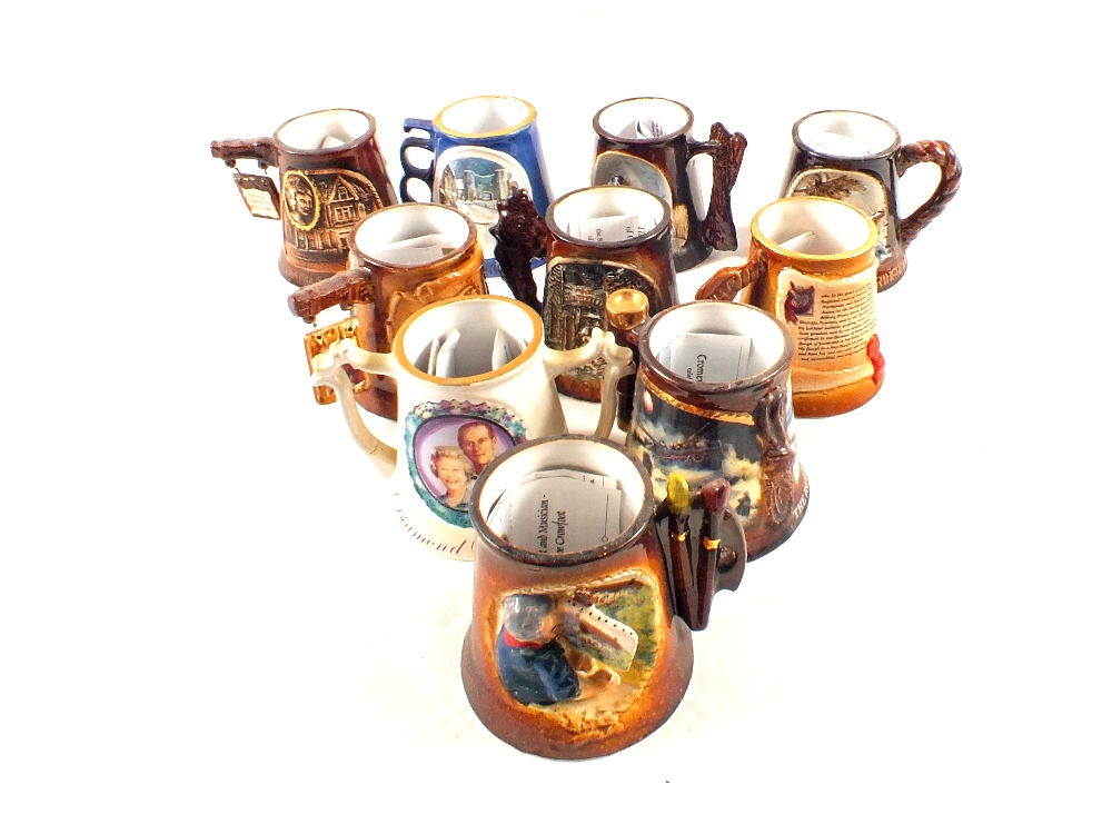 Ten various Gt Yarmouth pottery tankards