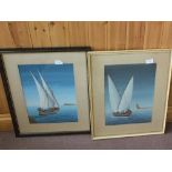 A set of three Maltese signed Gouache watercolours,