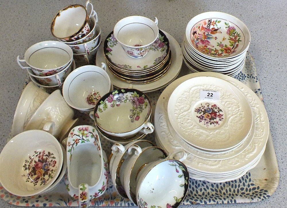 A 19th Century Hillditch tea set plus other tea wares