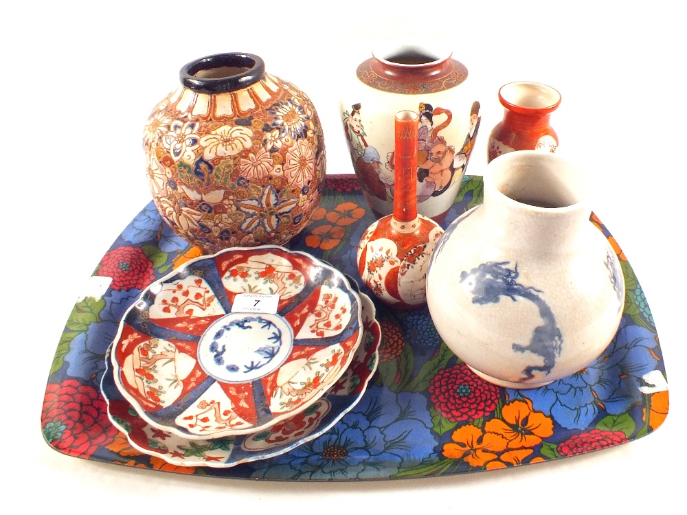 Various Japanese vases and plates