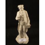 A late 18th Century Naples white glazed figure of a gentleman,