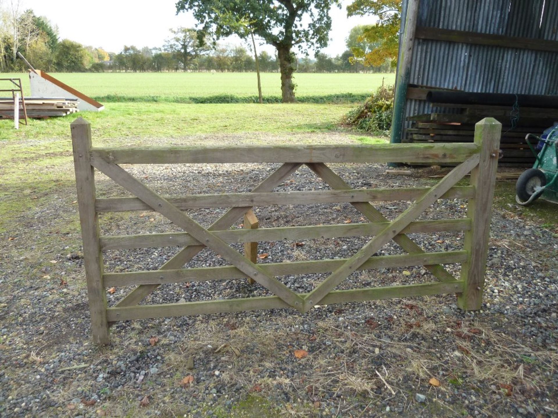 Wooden gate, 93" wide. Stored near Burston.