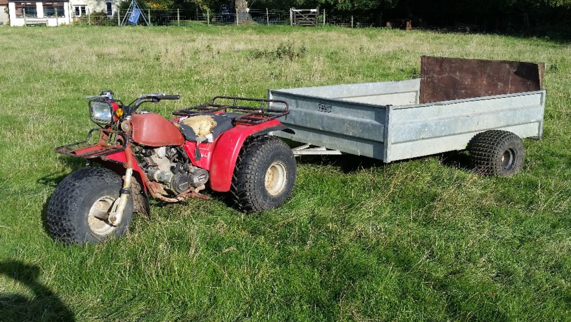 Large quad trailer Stored near Hyde End, Great Missenden, Buckinghamshire No VAT on this item.