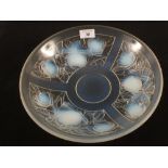 A French opalescent glass bowl with fruit moulding by Choisy-Le-Roi,