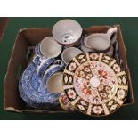 Various Copeland Spode and other china including Royal Crown Derby plate plus a 19th Century Imari