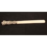 A Silver handled Ivory page turner,