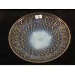 A French opalescent glass bowl with sunflower and leaf moulding by Choisy-Le-Roi,