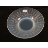 A French opalescent glass bowl with spike decoration by Hunebell,