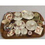 Various porcelain cups and saucers,