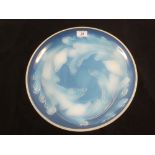 A French opalescent glass bowl with seaweed and shell decoration,