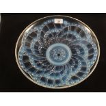 A French opalescent glass bowl with spiral moulding, marked J.