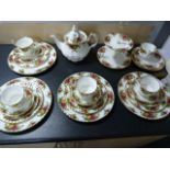 Royal Albert Old Country Roses Tea Service comprising of Cups - Saucers - Teapot - Cake Stand - 26
