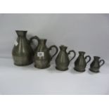 Set of 5 Graduated Pewter Measures