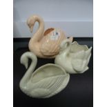 Devon Pottery Swan & 2 Others