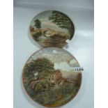 Pair of Hand Painted 1880 Plates