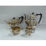Silver Plated Tea Set comprising of Tea Pot - Water Jug - Sugar Pot & Milk Jug