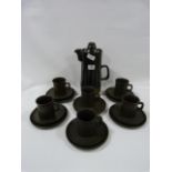 18 Piece Brown Pottery Coffee Set