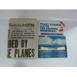 Reproduction Newspaper The Honolulu Star Bulletin from December 7th 1941 & A Pearl Harbour & USS
