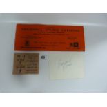 Signed Advertising Card of A Vauxhall Spring Carnival Signed by James Hunt & Signed Ticket by