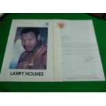 Signed Photo and Personnel Letter by Larry Holmes - World Heavyweight Champion