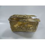 Silver Plated Casket with Hunting Decoration in Relief