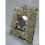 Silver Plated Dressing Table Mirror with Cherub Decoration