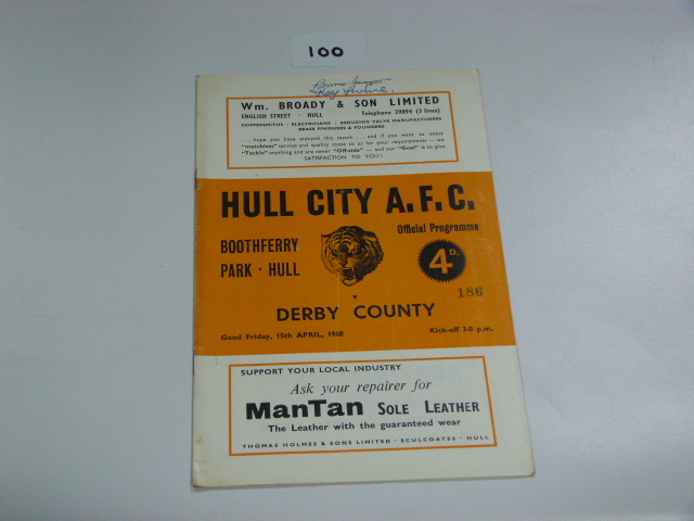 Hull City V Derby City 1960