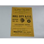 Hull City V Colchester 1960