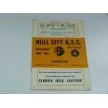 Hull City V Barrow 1957