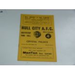 Hull City V Crystal Palace 1961